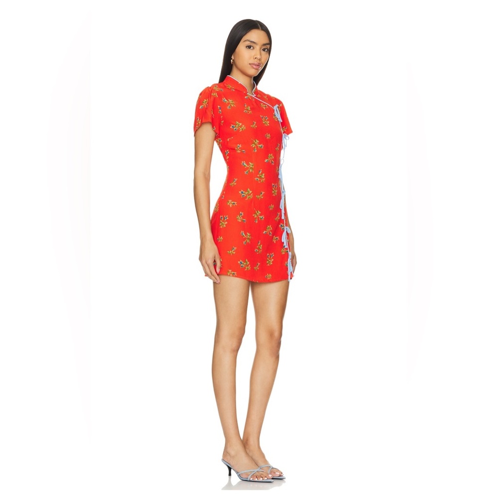 Floral Red Mini Dress - Picture 2 of 6
